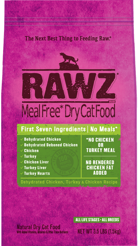 RAWZ CAT Dehydrated Chicken, Turkey & Chicken Recipe